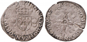 FRANCIA_3. Enrico II (1547-1559). Douzain aux croissants. Bordeaux. AG (g 2,05 - Ø 27 mm). Dy.997, Sb.4380. R.
MB