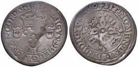 FRANCIA_9- Enrico II (1547-1559). Douzain aux croissants 1550 M (Toulouse). AG (g 2,06 - Ø 27 mm). Dy.997, Sb.4380. R Tondello piegato.
BB