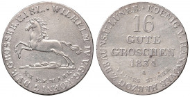 GERMANIA (Hannover). Guglielmo IV (1813-1866). 16 Gute Groschen 1834 A (Stutzm). AG (g 11,65). AKS 66; KM 145.
BB+