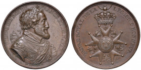 FRANCIA. Enrico IV (1589-1610). Medaglia. BR (Ø 40 mm - g 36,00). Opus: De Puymaurin. Ordine della Legion d'Onore. Colpetti al bordo.
qSPL