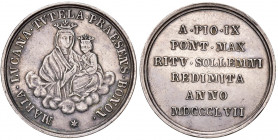 BOLOGNA. Pio IX (1846-1878). Medaglia 1857 per l'incoronazione della Madonna di San Luca in Bologna durate il soggiorno del pontefice. AG. (Ø 31 mm -g...