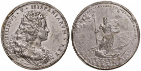 NAPOLI. Filippo V di Spagna (1700-1707). Medaglia 1701. Per la pace ristabilita nelle Due Sicilia. Metallo Bianco (Ø 49 mm. g 46,18). Siciliano 68. Sp...
