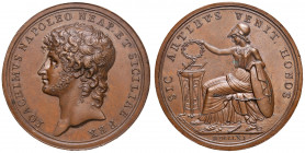 NAPOLI. Gioacchino Napoleone (1808-1815). Medaglia 1811. Coniata a Napoli. BR (Ø 43,5. g 40,98). Per premio alle esposizioni delle belle arti. D'Auria...