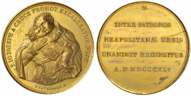 NAPOLI. Medaglia 1845. Coniata a Napoli. Opus: V. Catenacci. BR dorato (Ø 43,20. g 34,90). Per San Giuseppe della Croce, Patrono di Napoli. Fusco 3694...