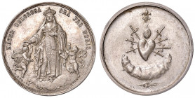 NAPOLI. Ferdinando II di Borbone (1830-1859). Medaglia 1850. Opus: L. Arnaud. AG (Ø 29,5 mm. g 23,22). Per l'incoronazione della Vergine Addolorata. D...