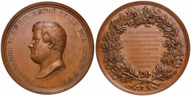 NAPOLI. Ferdinando II di Borbone (1830-1859). Medaglia 1852 Galvano. Opus: L. Arnaud. Galvano (Ø 147 mm. g 931,00). Per l'inaugurazione del telegrafo ...