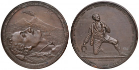 NAPOLI. Ferdinando II di Borbone (1830-1859). Medaglia 1856 Piombo. Opus: P. Thermignon. PB (Ø 44.6 mm. g 38,58). Per l'attentato di Agesilao Milano e...