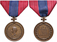 NAPOLI. Francesco II di Borbone (1859-1860). Medaglia 1860. BR (Ø 27 mm). Triflisco. D'Auria 281. RRR Nastrino non coevo. Lieve colpetto al Bordo al r...