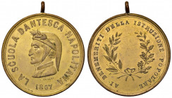 NAPOLI. Medaglia 1867 per la Scuola Dantesca Napoletana. BR dorato (Ø 35 mm. g 15,42).
SPL+