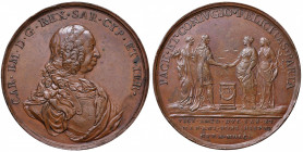 TORINO. Carlo Emanuele III (1730-1773). Medaglia 1750 per il matrimonio tra il figlio di Carlo Emanuele, Vittorio Amedeo (III), e Maria Antonia Borbon...