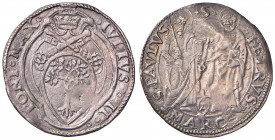 ANCONA. Giulio II ( 1503-1513). Giulio. Zecchiere Antonio Migliori. AG (g 3,71). Munt.62; MIR 600/3. Lieve ondulazione del tondello.
BB+