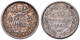 BOLOGNA. Gregorio XVI (1831-1846). 10 Baiocchi 1843 Bologna. An. XIII. AG (g 2,65). Gig.131. R
BB
