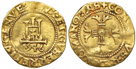 GENOVA. Dogi Biennali (II fase 1541-1637). Scudo d'oro 1546. AU (g 3,25). MIR 207/5. R Lieve ondulazione del tondello.
BB