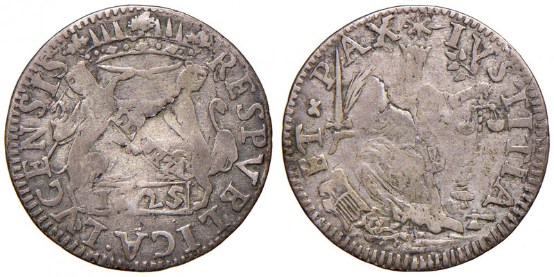 LUCCA. Repubblica (1369-1799). Grosso da 12 Soldi 1725. AG (g 2,81). MIR 222/5. ...
