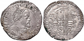 NAPOLI. Filippo II di Spagna (1554-1598). Mezzo Ducato 1575. AG (g 14,79). Magliocca 33a; MIR 174/7. R
qSPL