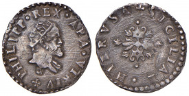 NAPOLI. Filippo II di Spagna (1554-1598). 1/2 Carlino. AG (g 1,33). Magliocca 84.RR
BB+