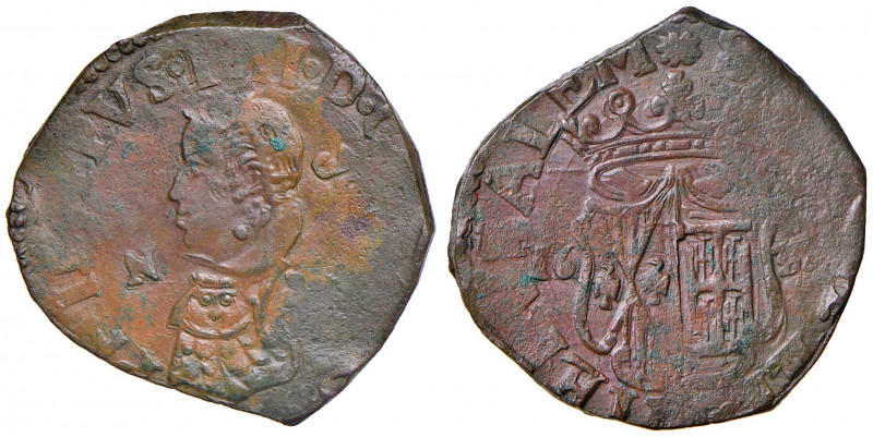 NAPOLI. Filippo IV di Spagna (1621-1665). Grano 1637 CU. Sigle GA/C .(g 10,77). ...