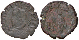 NAPOLI. Filippo IV di Spagna (1621-1665). Tornese 1632 CU. Lettera I davanti al busto. (g 5,11). Magliocca 104. R
BB+