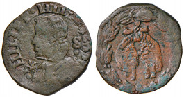 NAPOLI. Filippo IV di Spagna (1621-1665). Tornese 1633 CU. Giglio davanti al busto. (g 5,20). Magliocca 105. RRR
BB