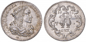 NAPOLI. Carlo II di Spagna (1683-1700). Tarì 1691. AG (g 4,36). Magliocca 22. NC Interessante doppia battitura al d/.
SPL