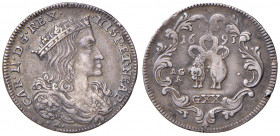 NAPOLI. Carlo II di Spagna (1683-1700). Tarì 1693. AG (g 4,33). Magliocca 24. NC Segno al bordo.
BB+