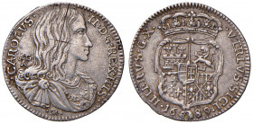 NAPOLI. Carlo II di Spagna (1683-1700). 10 Grana 1689. AG (g 2,53). Magliocca 40. NC Graffi al dritto.
BB+