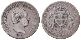 Carlo Felice (1821-1831). 50 centesimi 1827 Genova. AG. Gig.90.
qBB