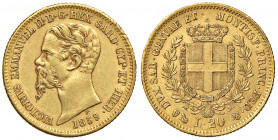 Sardegna. Vittorio Emanuele II (1849-1861). 20 Lire 1859 Genova AU. Gig.17.
BB