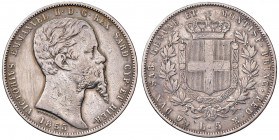 Sardegna. Vittorio Emanuele II (1849-1861). 5 lire 1853 Genova. AG (g 24,7). Gig.36. R2. Pulita e fondi ripassati.
qBB