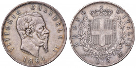 Vittorio Emanuele II (1861-1878). 5 lire 1864 Napoli. AG. Gig.35. R.
qBB