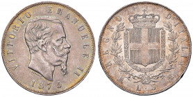 Vittorio Emanuele II (1861-1878). 5 lire 1875 Milano. AG. Gig.49.
SPL