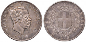 Vittorio Emanuele II (1861-1878). 5 lire 1876 Roma. AG. Gig. 51. R.
SPL