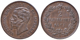 Vittorio Emanuele II (1861-1878). 2 centesimi 1861 Napoli. CU. Gig.108. R.
SPL