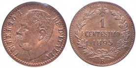 Umberto I (1878-1900). 1 centesimo 1895 cifra "8" della data su "8". CU. R Rame rosso
Periziata Esposito Marco
FDC