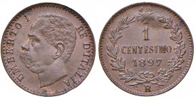 Umberto I (1878-1900). 1 centesimo 1897 CU. Gig.60. R 
Periziata Esposito Marco.
FDC