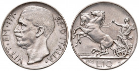 Vittorio Emanuele III (1900-1943). 10 Lire 1926 Biga. AG. Gig.55. R.
BB