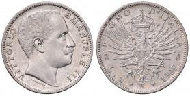 Vittorio Emanuele III (1901-1943). 2 lire 1907 Aquila Sabauda. AG. Gig.96.
Periziata Esposito Marco
BB+/qSPL