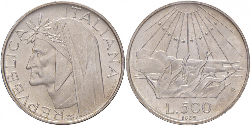 Repubblica Italiana. 500 lire 1965 Dante. AG. Gig.42.
Periziata Esposito Marco...