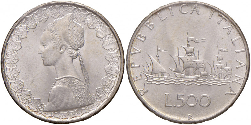 Repubblica Italiana. 500 lire 1967 Caravelle. AG. Gig.15.
Periziata Esposito Ma...
