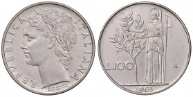 Repubblica Italiana. 100 lire 1963 Minerva. AC. Gig.100.
Periziata Esposito Marco
FDC