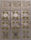 Repubblica Italiana. Lotto 9 monete da 5 lire 1951-52-53-54-54-55-66-67 e 1954 firma distante e 1989 timone rovesciato. IT. Gig.282 e ss.
Periziata E...