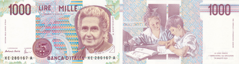 REPUBBLICA. Banca d'Italia. 1000 lire "Montessori" XE - 1995. Serie Sostitutiva ...