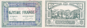 ALBANIA. 1/2 franc korce 01-11-1918 (0,50 gjysme frange). Series A. Pick S147. R.
qFDS