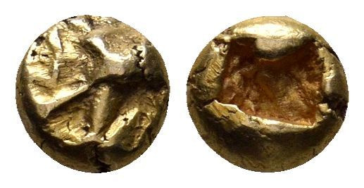 IONIA.uncertain mint.( 600-550 BC) EL 1/24 Stater.

Obv : Winged scarab.

Rev : ...