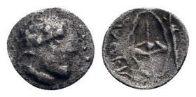 KINGS OF BOSPOROS. Leukon II. (Circa 240-220 BC). Diobol. Pantikapaion, struck under the magistrate Dios.
 
Obv : Head of Zeus to right.
 
Rev : ΔIOC ...