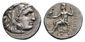 KINGS of MACEDON.Alexander III The Great.(336-323 BC).Drachm.Abydos.

Obv : Head of Herakles right, wearing lion's skin headdress. 

Rev : AΛEΞANΔPOY....