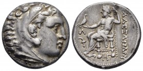 KINGS OF MACEDON. Alexander III.The Great.(336-323 BC). Tetradrachm. Amphipolis.

Obv: Head of Herakles right, wearing lion skin.

Rev: AΛΕΞΑΝΔΡΟΥ...