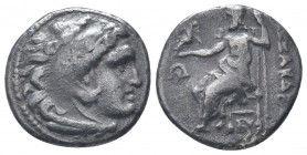 KINGS OF MACEDON. Alexander III.The Great.(336-323 BC). Drachm.Mylasa.

Obv : Head of Alexander as Hercules right wearing lion-skin headdress, paws ti...