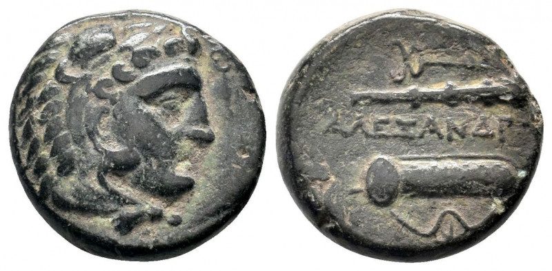 KINGS of MACEDON. Alexander III.(336-323 BC).AE.Tarsus.

Obv : Head of Herakles ...