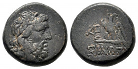 PAPHLAGONIA.(120-80 BC).AE.Sinope.

Obv : Laureate head of Zeus right.

Rev : ΣΙΝΩΠΗΣ.
Eagle standing left on thunderbolt, wings spread and head to ri...